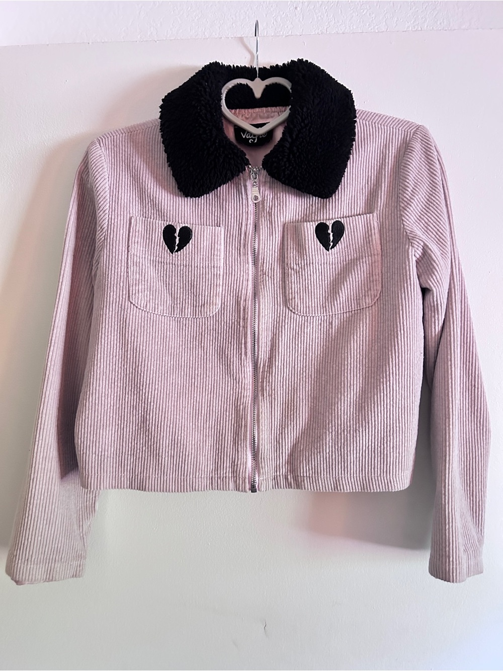 Valfre Small Pink & Black Corduroy ‘Romance is Dead’ Jacket